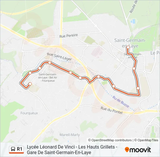 R1 Bus Line Map