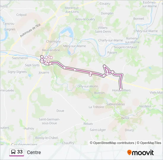 33 Bus Line Map