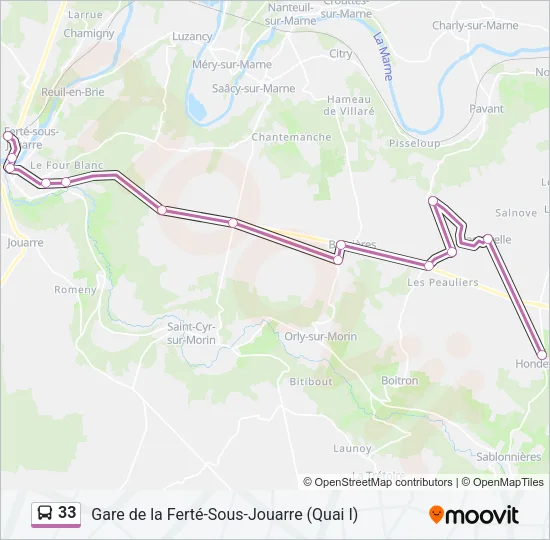 33 Bus Line Map