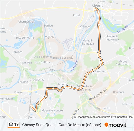 Plan de la ligne 19 de bus
