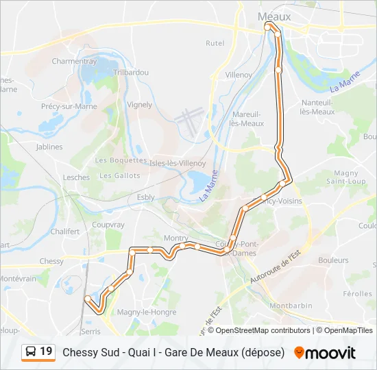 19 Bus Line Map