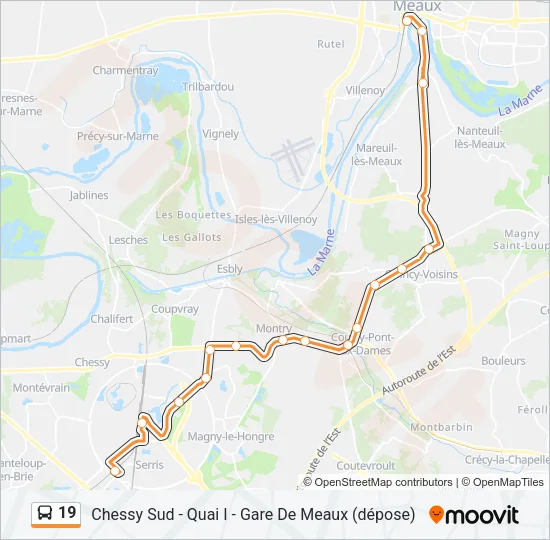 19 Bus Line Map