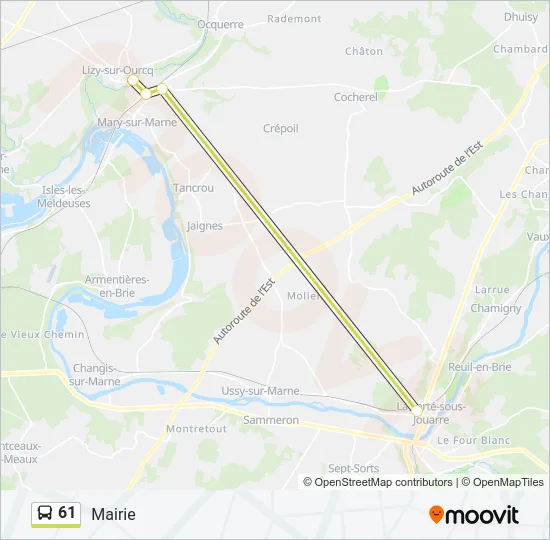 61 Bus Line Map