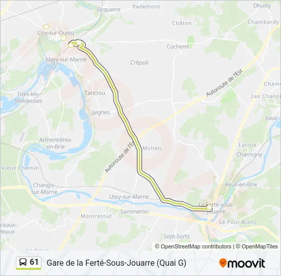 61 Bus Line Map