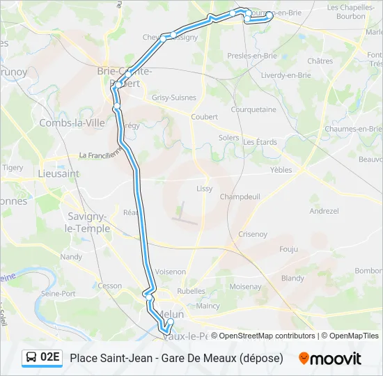 02E Bus Line Map