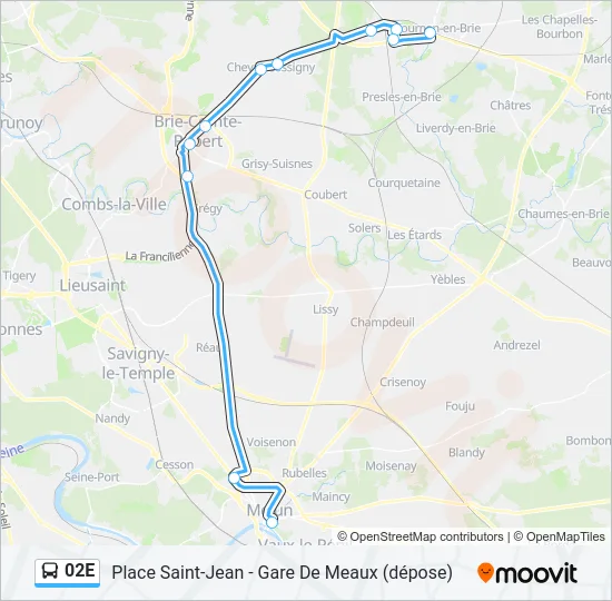 02E Bus Line Map