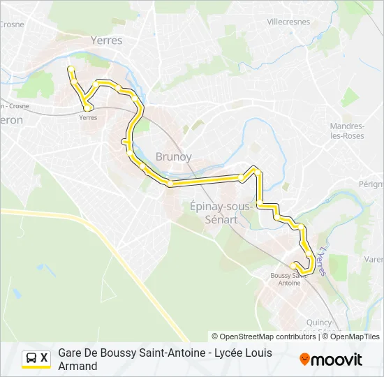 X Bus Line Map