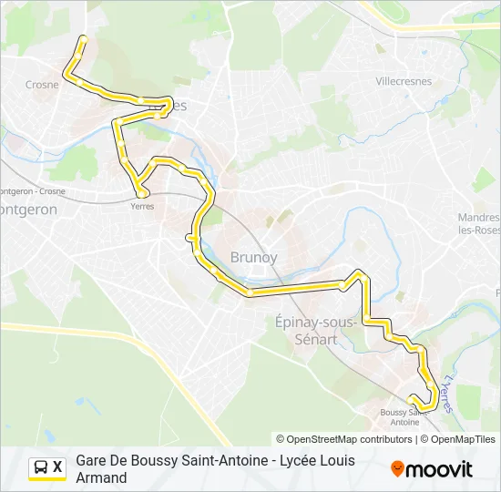 X Bus Line Map