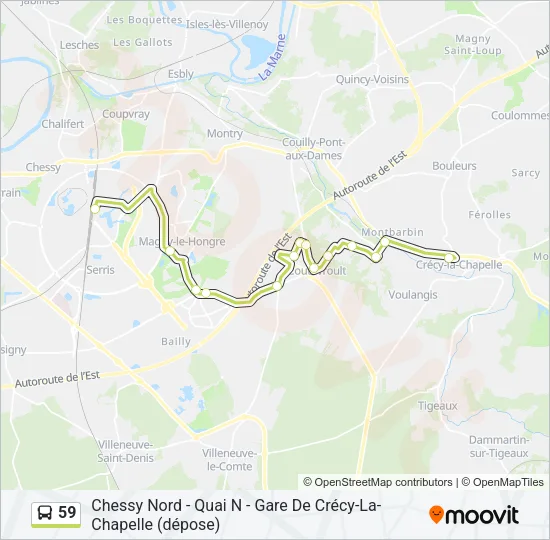 59 Bus Line Map