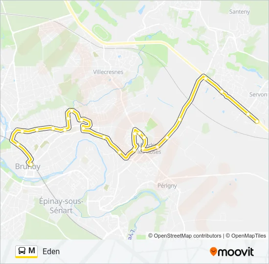 M Bus Line Map