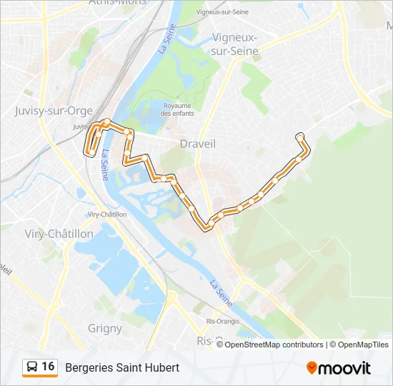 16 Bus Line Map