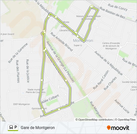 P Bus Line Map