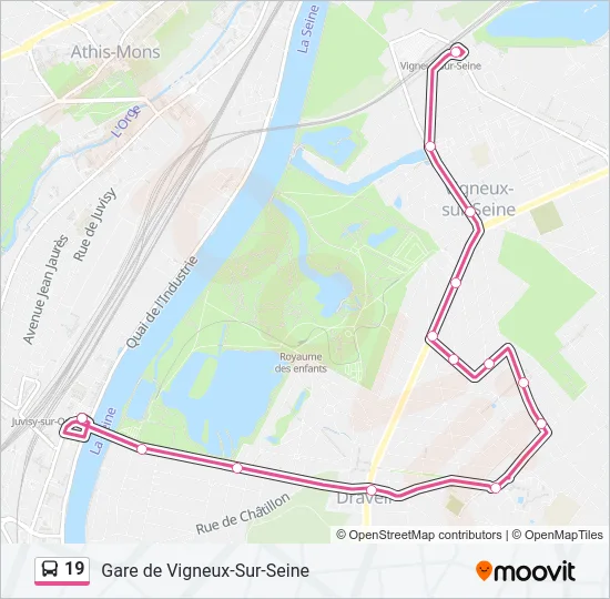 19 Bus Line Map