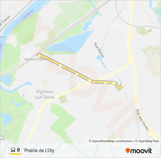 B Bus Line Map
