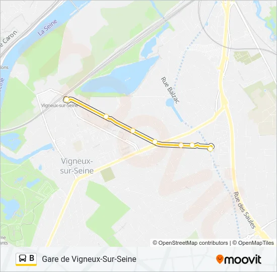 B Bus Line Map