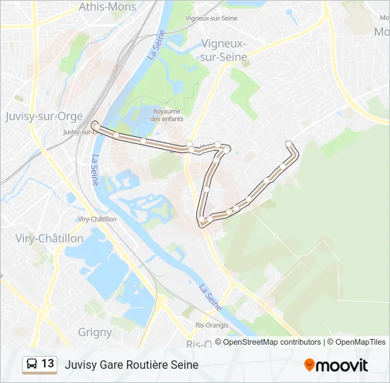 13 Bus Line Map
