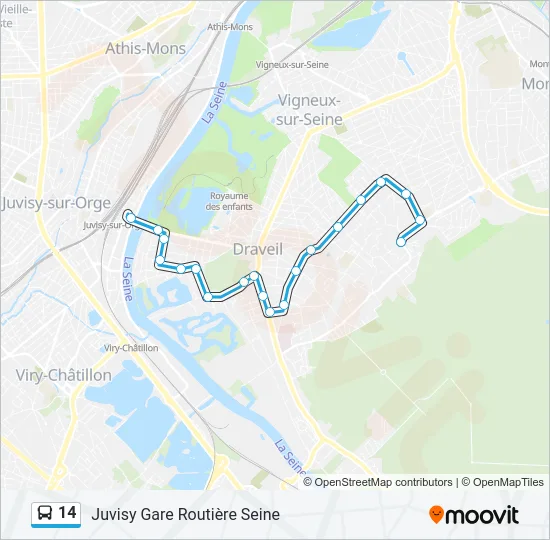 14 Bus Line Map