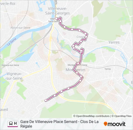 H Bus Line Map