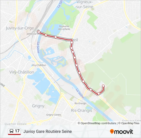 17 Bus Line Map