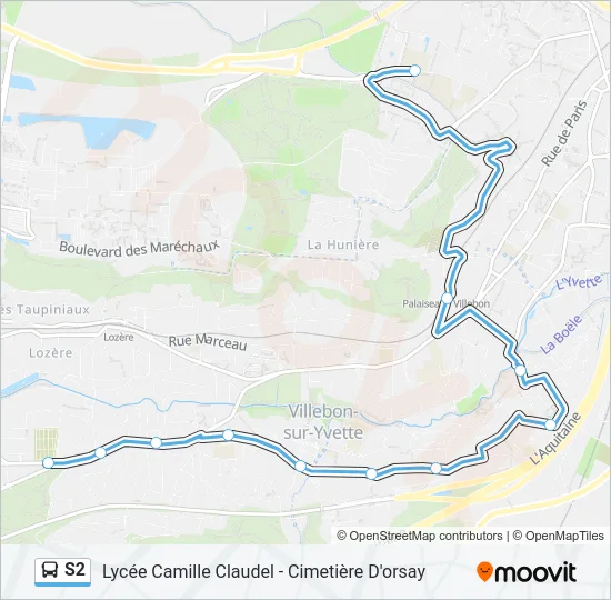 S2 Bus Line Map