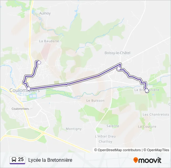 25 Bus Line Map