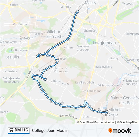 DM11G Bus Line Map