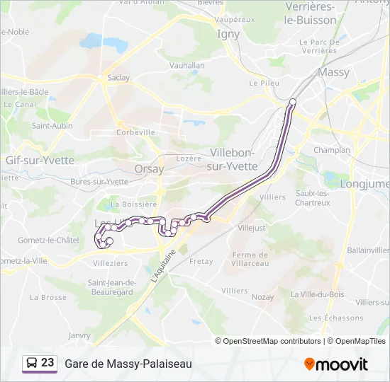 23 Bus Line Map