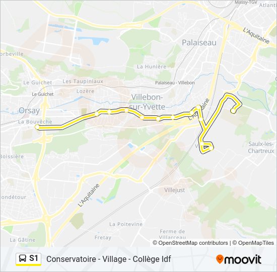 S1 Bus Line Map