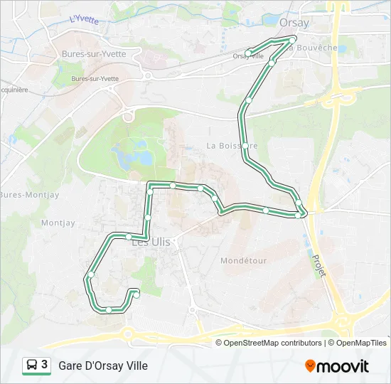 3 Bus Line Map