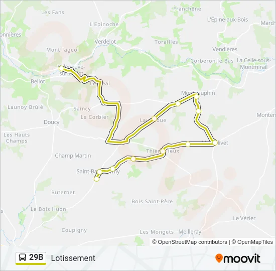 29B Bus Line Map