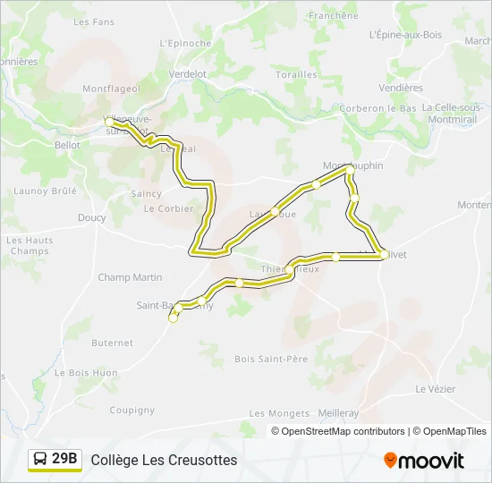 29B Bus Line Map