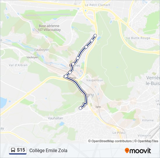 S15 bus Line Map