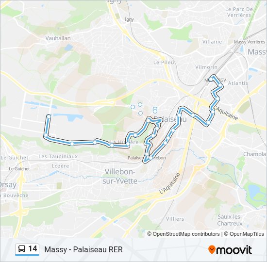 Mapa de 14 de autobús