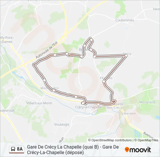 8A Bus Line Map