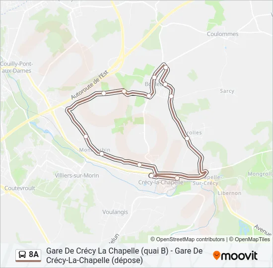 8A Bus Line Map
