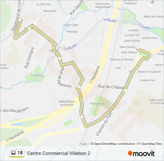 18 Bus Line Map