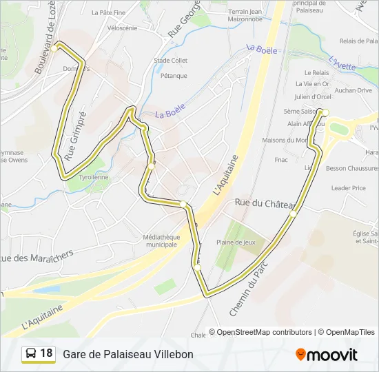 18 Bus Line Map