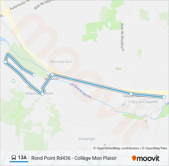 13A Bus Line Map