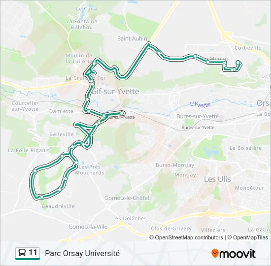 11 Bus Line Map