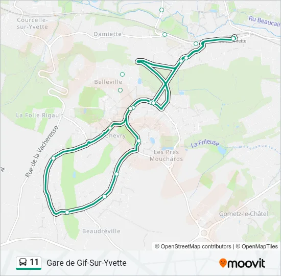 11 Bus Line Map