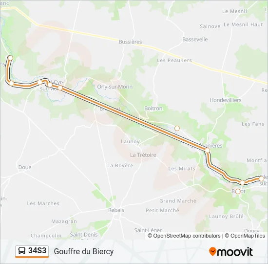 34S3 Bus Line Map