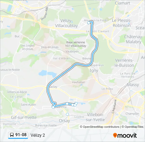 91-08 Bus Line Map