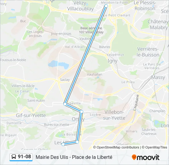 91-08 Bus Line Map
