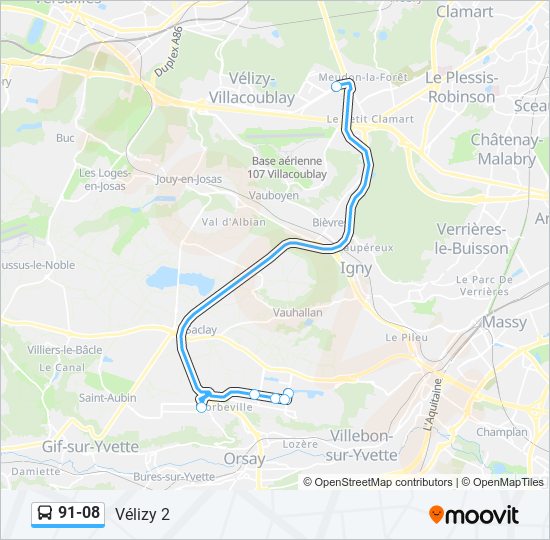 91-08 bus Line Map