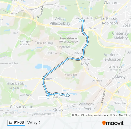 91-08 Bus Line Map