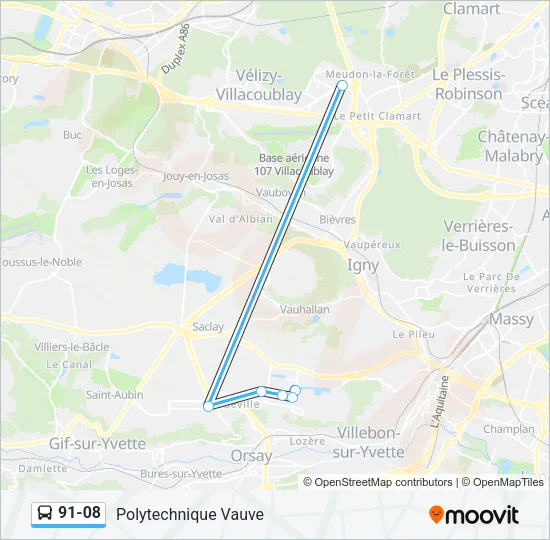 91-08 Bus Line Map
