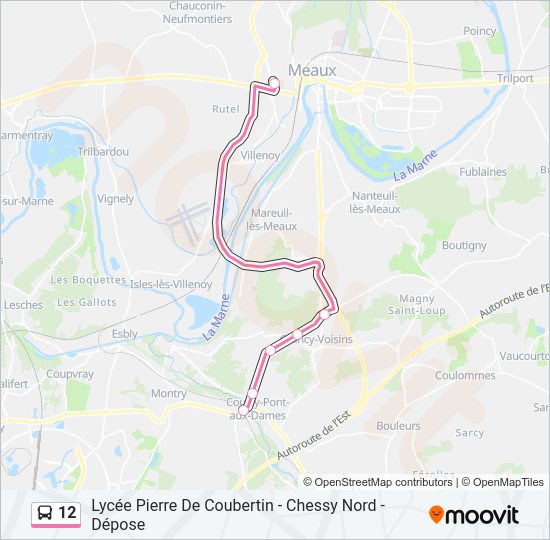 12 Bus Line Map
