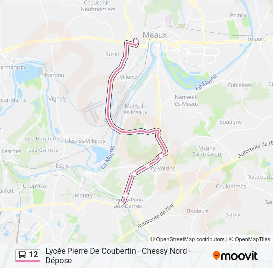 12 Bus Line Map