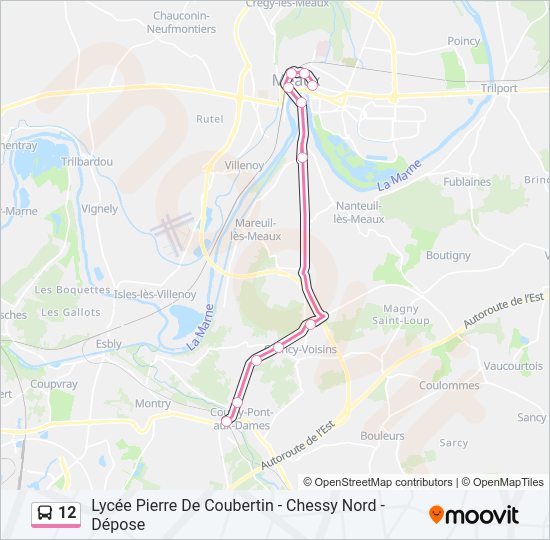 12 Bus Line Map