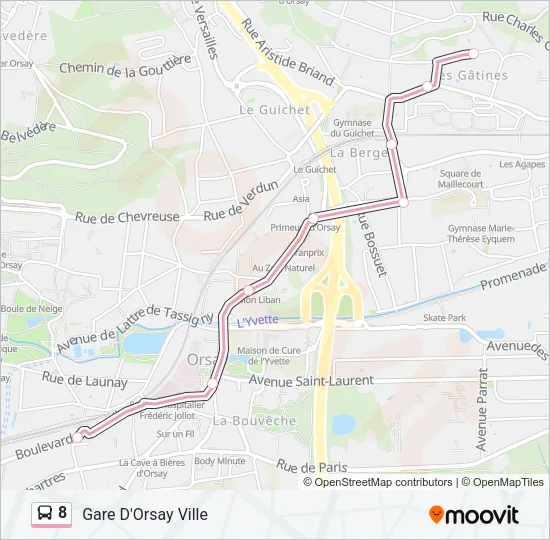 8 Bus Line Map